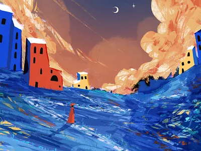 Dream in Colours colorful digital drawing drawing graphic design illustration landscape scenery