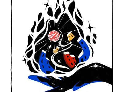 The creative flame branding colorful digital drawing graphic design illustration landscape minimalistic