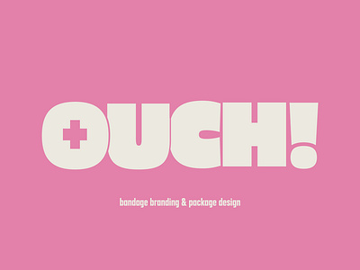 OUCH! Bandage Logo and Package Design bandages bandaids branding logo logo design package design packaging pink vector