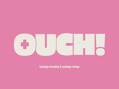 OUCH! Bandage Logo and Package Design bandages bandaids branding logo logo design package design packaging pink vector