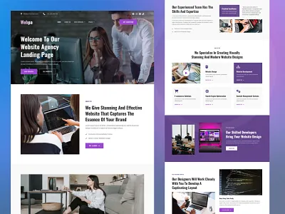 Website Agency Landing Page Web Design creative agency figma home layout homepage landing page landing page ui templates ui layout uikits uiux vector website agency website design