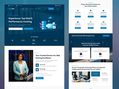 Web Hosting Landing Page Website Design creative agency design figma home layout homepage hosting page landing page landing page ui templates ui vps web hosting webhosting