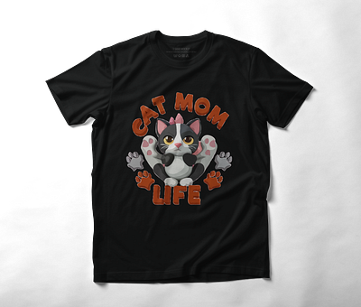 This is a beautiful mom-cat t-shirt design. apearel branding cat t shirt design custom t shirt design graphic design illustration modern t shirt design mom cat offroad t shirt design t shirt design t shirts typography vintage t shirt design