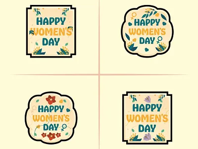 Happy Women's Day Logo Design Flat Design Sticker brand identity company design flat design graphic design happy women international women logo design modern poster stickers women