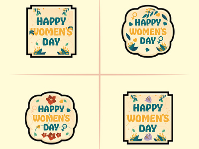 Happy Women's Day Logo Design Flat Design Sticker brand identity company design flat design graphic design happy women international women logo design modern poster stickers women