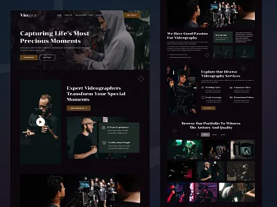 Videographer Agency Landing Page Website Design agency creative agency design figma film home layout homepage landing page landing page ui photo templates ui video videographer
