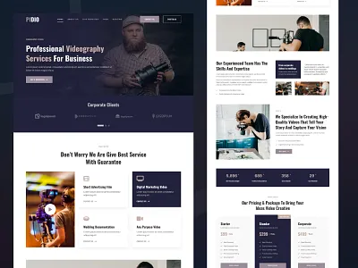 Videography Studio Landing Page Website Design creative agency design digital agency figma film home layout homepage landing page landing page ui studio templates ui videography website agency