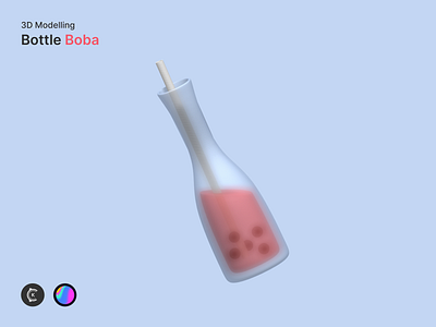 Bottle Boba | 3D Modelling 3d graphic design keren