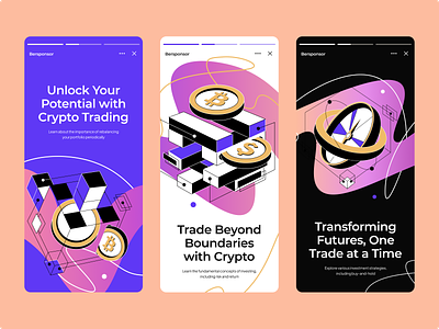 Crypto Mobile App Illustration bitcoin clean component crypto cryptocurrency design graphic design illustration invest ui wallet app
