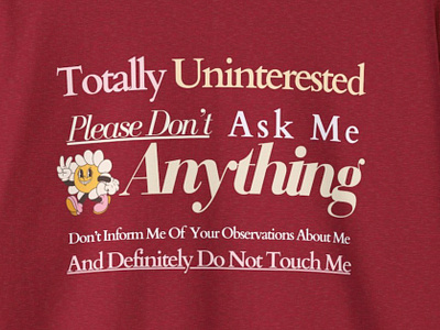 Repellent Apparel. Send a message without opening your mouth! 😅 do not observe me dont dont ask me anything dont touch me feminism shirt feminist ginger juel ginger rae just do not ohgraet please dont totally uninterested weirdly specific shirts y2k y2k aesthetic