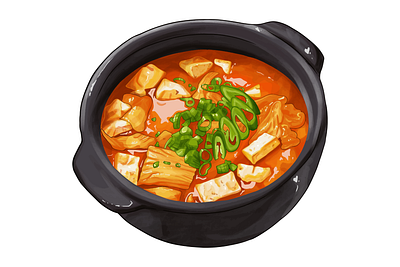 Kimchi Jjigae Illustration culinary design food hand drawn illustration korea korean food