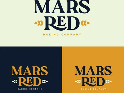 Mars Red Baking Co. Logo Concept baking branding bread leaves logo mars red