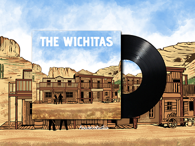 The Witchitas albumcover bar bar western branding coveralbum design graphic design illustration vintage western western western art western design western illustration