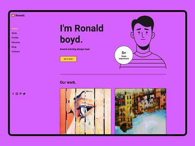 Ronald - Designer Website Template graphic design personal portfolio resume webflow webflow development