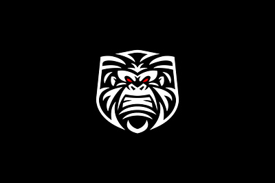 Guardian Ape Logo angry animal branding defense design exclusive face frame gorilla guard illustration logo powerful protection safety sale secure security shield strength