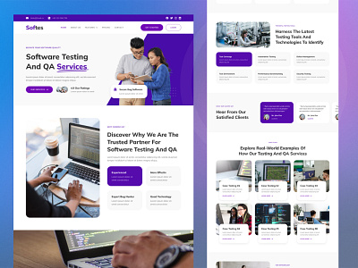 Software Testing Landing Page Website Design creative agency design digital agency figma home layout homepage landing page landing page ui qa software house templates testing ui website agency