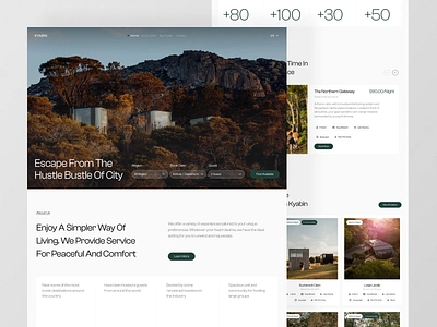 Travel Website Design - Cabin Rentals cabin clean estate fresh green landing page landingpage real estate rentals travel ui ui design web app web design website website design