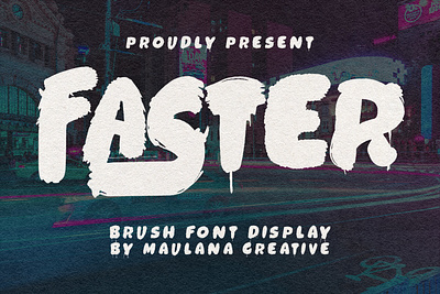Faster Brush Font Display animation branding brush font font fonts graphic design logo nostalgic
