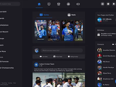 Facebook webSite Design concept creative dark mode facebook meta redesign rohit trending ui design ux design webpage