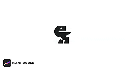 Minimal T-Rex Dinosaur logomark design process by @anhdodes 3d animation branding creature logo design graphic design illustration logo logo design logo designer logodesign minimalist logo minimalist logo design motion graphics ui