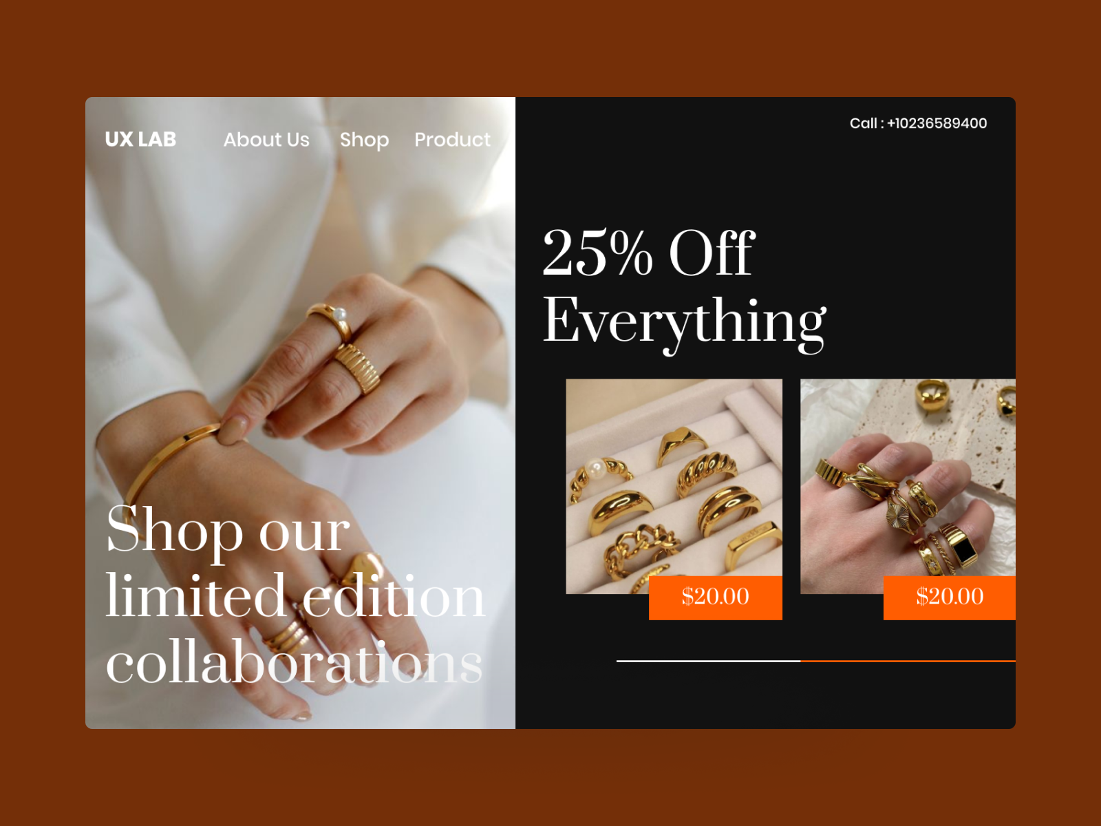 Hero section for Jewellery Landing page. by Farzana Akter on Dribbble