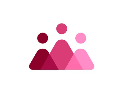 Community Overlay Logo brand community concept logo overlay person personal pink