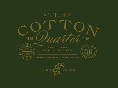 Cotton Quarter badge cotton graphic design logo seal stencil typography venue vintage