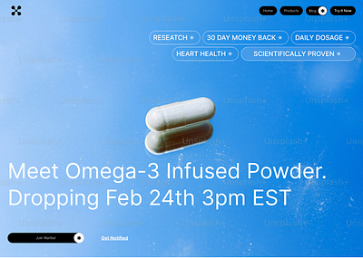 Health Supplement Landing Page ui