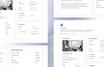 Closest hotel edit and billing page branding design ui ux