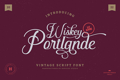 Wiskey Portlande - Vintage Script Font By Koplexs Studio branding cute fonts graphic design logo logo fonts retro fonts script fonts vintage script font