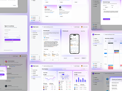 AI Powered Social Platform Manager ai ai assistant ai web app artificial intelligence business design interface minimal ofspace product professional design saas social platform manager ui uiux visual design web app web app ui web application