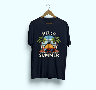 Summer Graphic T-shirt Design beach branding design graphic design illustration new tshirt summer t shirt design summer vibes sunset t shirt design tshirts typography