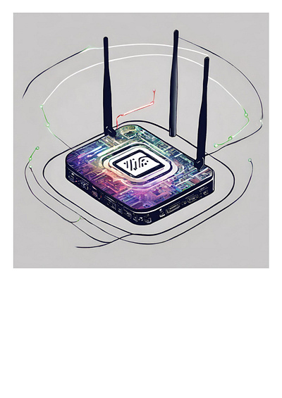 Exotic router prototype design illustration ux vector