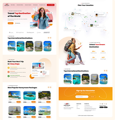 Arcadia Vacations figma landing page sketch travel typography vector web design