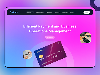 Fintech landing page business card finance fintech landing page payment