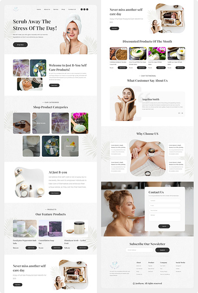 Just-By-You beauty figma landing page sketch skin care typography vector web design