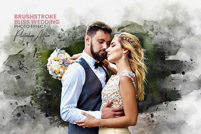 Brushstroke Bliss Wedding Photoshop Action branding design effect illustration ink art modern photo effect photoshop photoshop action ui