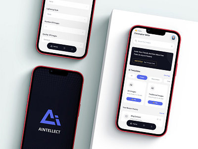 AIntellect Application ai app interaction design mobile app ui uxui