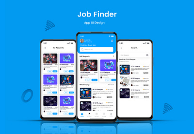 Job Finder app branding design graphic design icon design job job finder ui ui design ux
