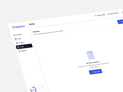 Notes | Task Management Web App | Dailyflow management ui management web app note note ui note web app notes product design task management ui design user experience ux design web app web application