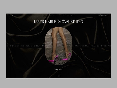 Design concept of laser hair removal studio design typography ui ux web design