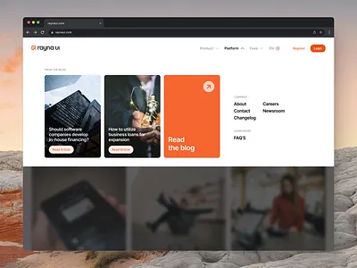 Navigation Drop-down - Rayna UI design design system dropdown landing page navigation rayna ui ui