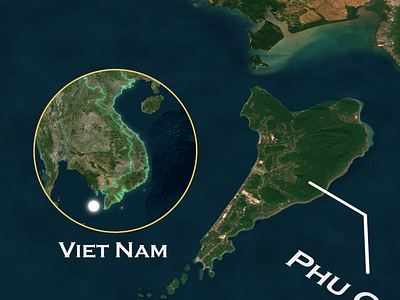 Locator Map: Satellite-Style with Moving Water (Phu Quoc Island) ae after effects animation cartography geolayers geolayers3 maps motion design motion graphics phu quoc vietnam