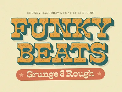 Funky Beats | Chunky Hand Drawn Serif branding branding font chunky chunky font craft display display font font grunge grunge font merch retro font revival font rough font serif vintage vintage font webfont website