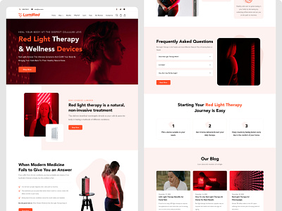 Lumired figma landing page red light therapy sketch therapy typography web design