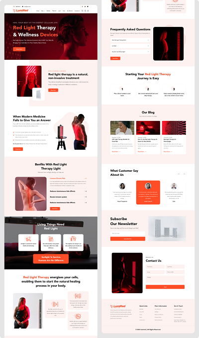 Lumired figma landing page red light therapy sketch therapy typography web design