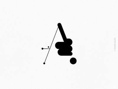 Typo - A a black letter logo monogram typo typography white