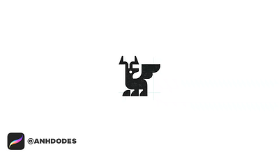 Minimal Flying Gazelle Creature logomark design process 3d animation branding creature logo design graphic design illustration logo logo design logo designer logodesign minimalist logo minimalist logo design motion graphics ui