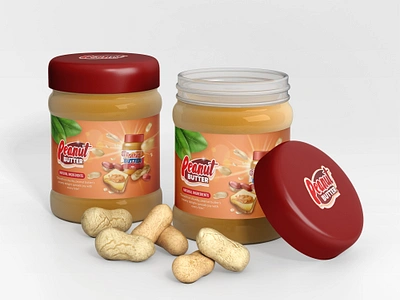 peanut butter jar design food label packaging design amazon design amazon product design box design branding design graphic design illustration jar design label label design logo peanut butter jar