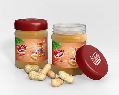 peanut butter jar design food label packaging design amazon design amazon product design box design branding design graphic design illustration jar design label label design logo peanut butter jar
